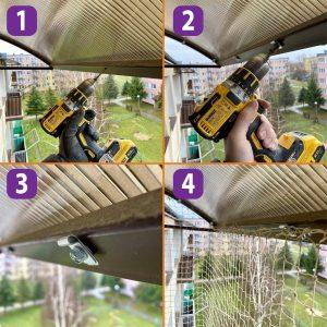 Jak zamontować siatkę na balkonie z daszkiem