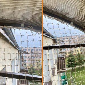 Montaż siatki dla kota na balkonie