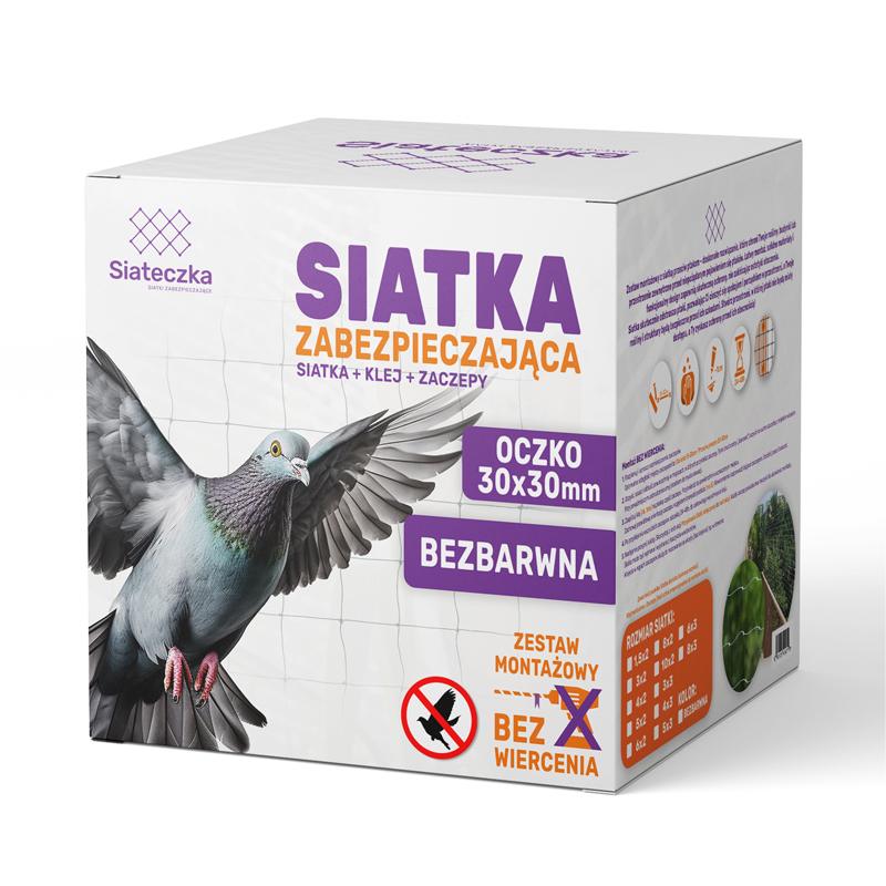 zestaw siatka bezbarwna na ptaki oczko 30mm