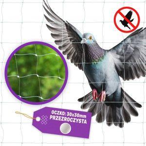 siatka na ptaki bezbarwna